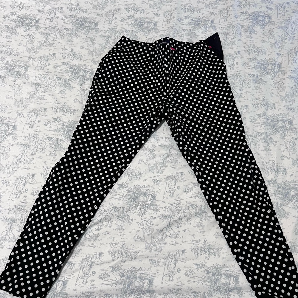 Lands' End Black and White Polka Dot Leggings size 4